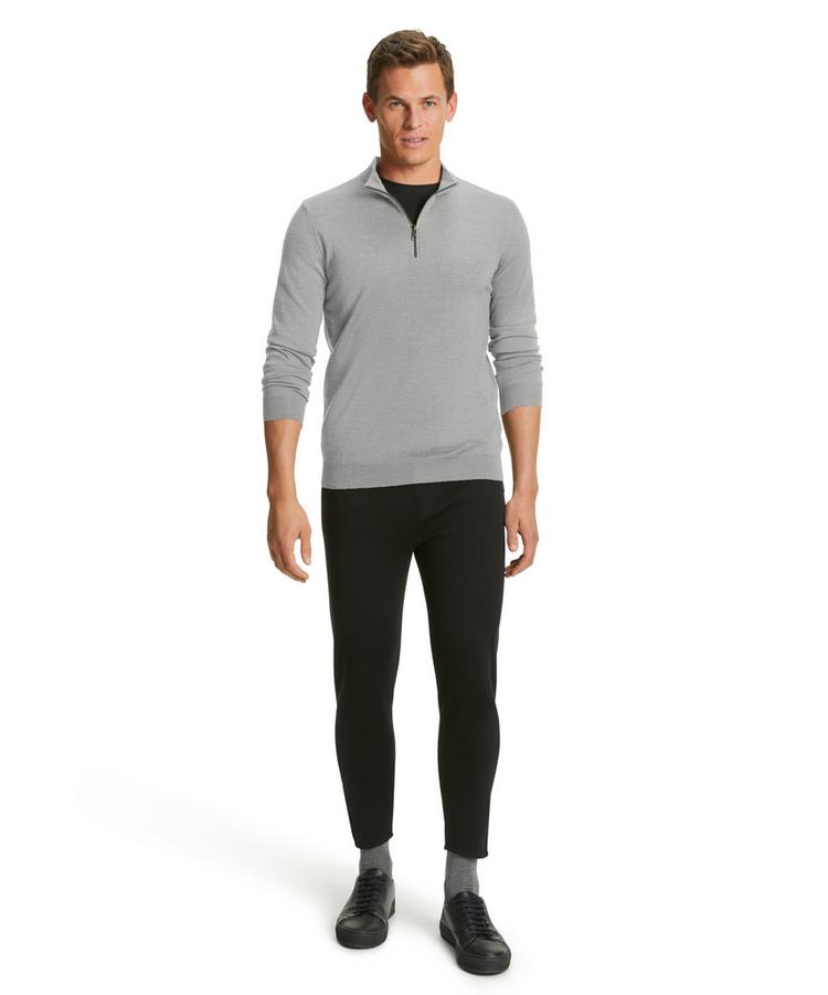 Falke Falke Merino X-Fine Half-Zip Strickpullover Herren - light grey (3400) - 1 | SportScheck