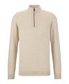 Falke Merino X-Fine Half-Zip Strickpullover Herren - beige mel. (4043)