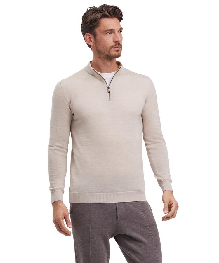 Falke Falke Merino X-Fine Half-Zip Strickpullover Herren - beige mel. (4043) - 0 | SportScheck