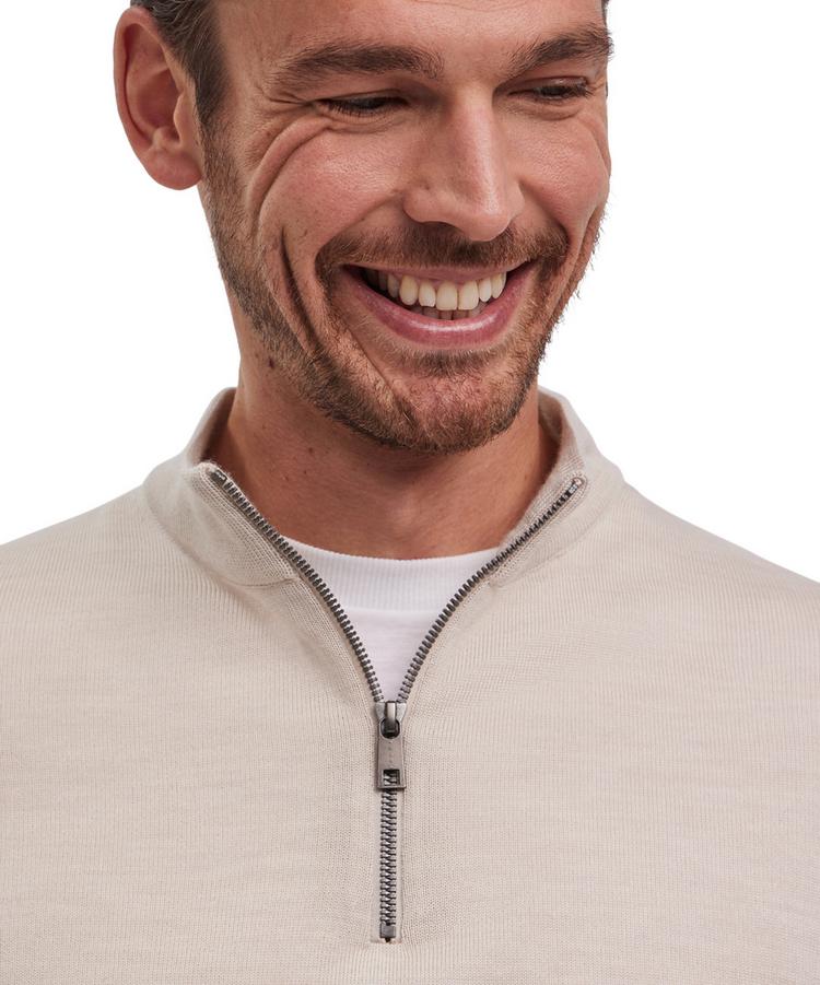 Falke Falke Merino X-Fine Half-Zip Strickpullover Herren - beige mel. (4043) - 3 | SportScheck