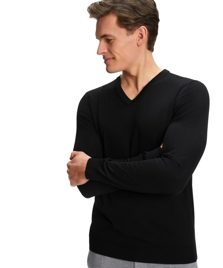 Falke Falke Merino X-Fine V-Neck Strickpullover Herren - black (3000) - 2 | SportScheck