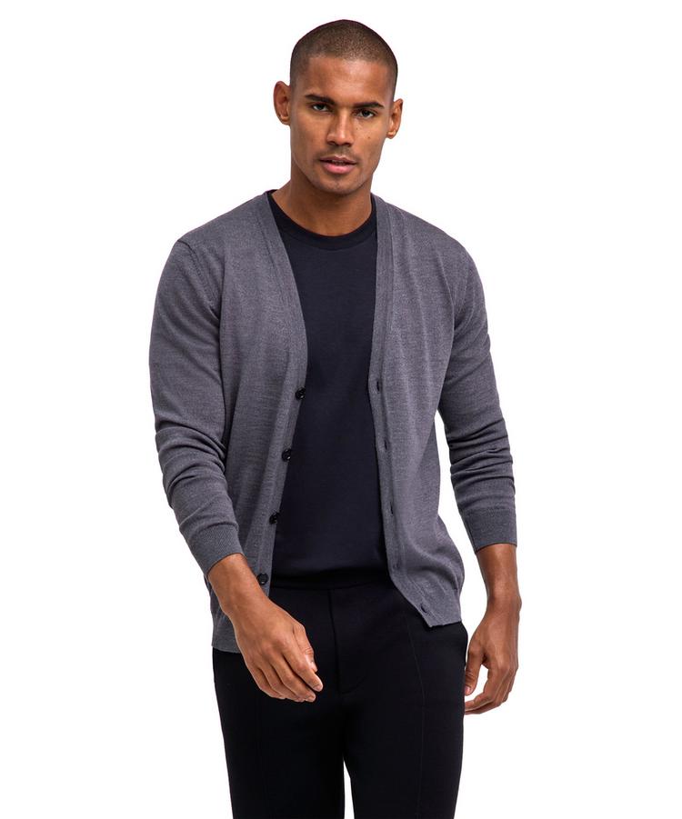 Falke Falke Merino X-Fine Cardigan Strickpullover Herren - dark grey (3970) - 0 | SportScheck
