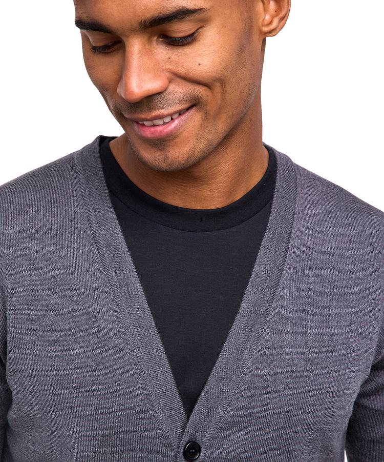 Falke Falke Merino X-Fine Cardigan Strickpullover Herren - dark grey (3970) - 3 | SportScheck