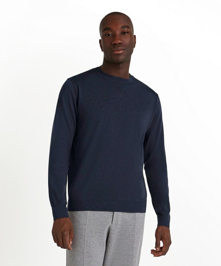 Falke Falke Merino Ultrafine Crew Neck Strickpullover Herren - space blue (6116) - 0 | SportScheck