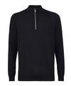 Falke Merino X-Fine Half-Zip Strickpullover Herren - night sky (6437)
