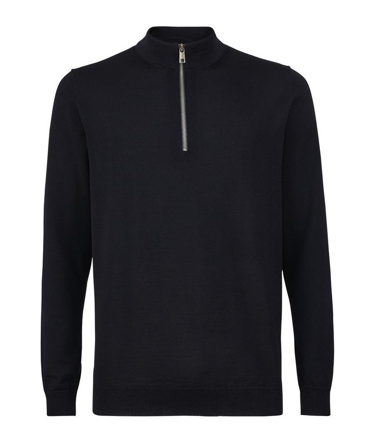 Falke Falke Merino X-Fine Half-Zip Strickpullover Herren - night sky (6437) - 0 | SportScheck