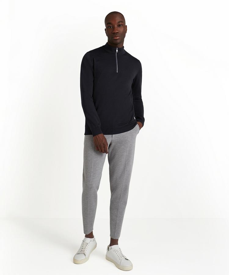 Falke Falke Merino X-Fine Half-Zip Strickpullover Herren - night sky (6437) - 1 | SportScheck