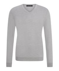 Falke Merino X-Fine V-Neck Strickpullover Herren - light grey (3400)