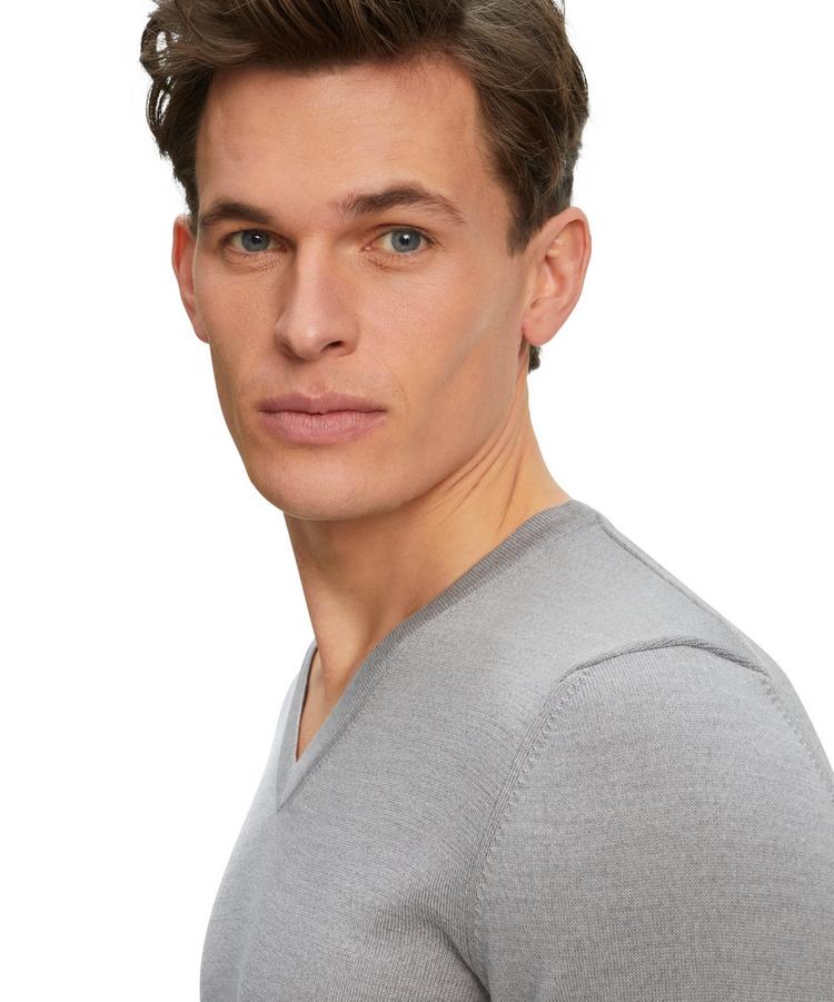 Falke Falke Merino X-Fine V-Neck Strickpullover Herren - light grey (3400) - 4 | SportScheck