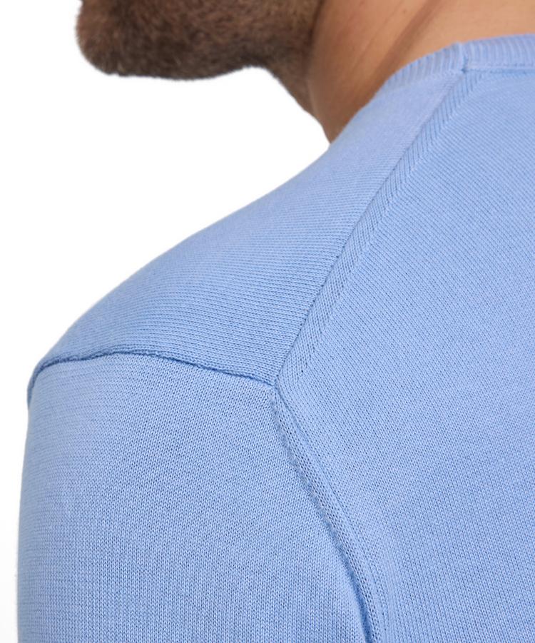 Falke Falke Cotton Crew Neck Strickpullover Herren - bleue (6543) - 3 | SportScheck
