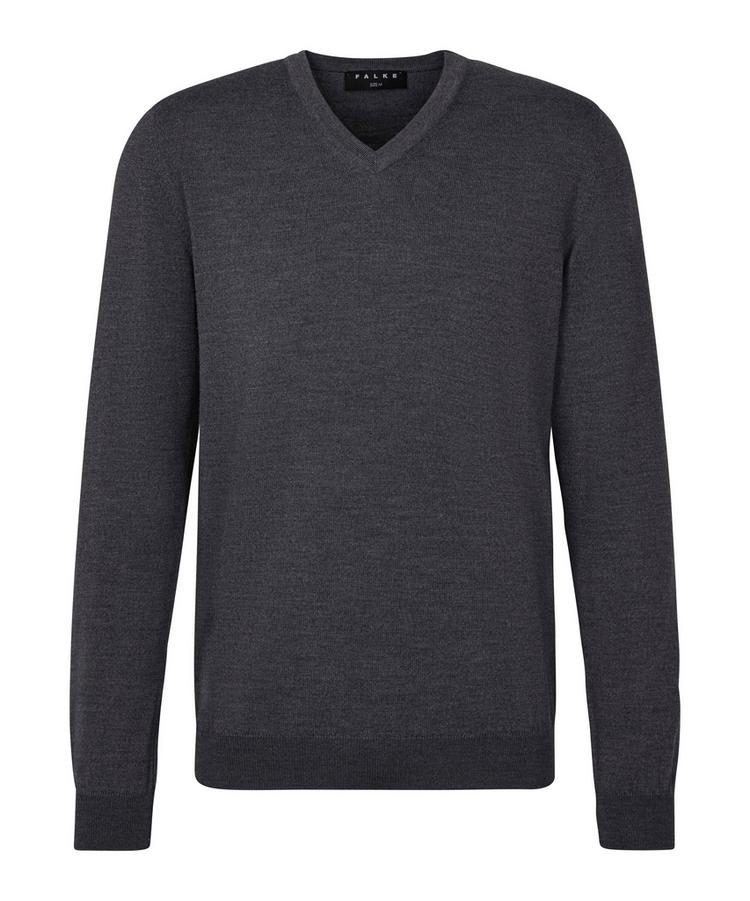Falke Falke Merino X-Fine V-Neck Strickpullover Herren - dark grey (3970) - 0 | SportScheck