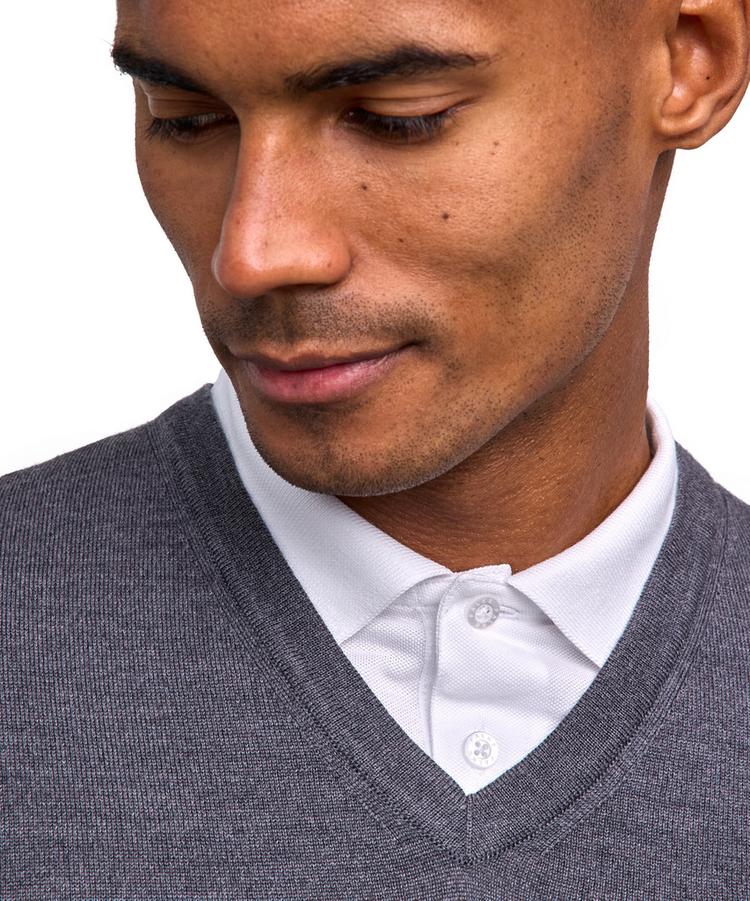 Falke Falke Merino X-Fine V-Neck Strickpullover Herren - dark grey (3970) - 2 | SportScheck