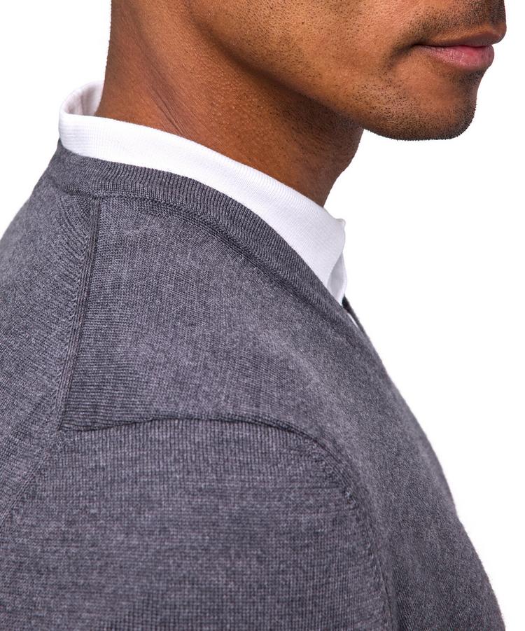 Falke Falke Merino X-Fine V-Neck Strickpullover Herren - dark grey (3970) - 3 | SportScheck