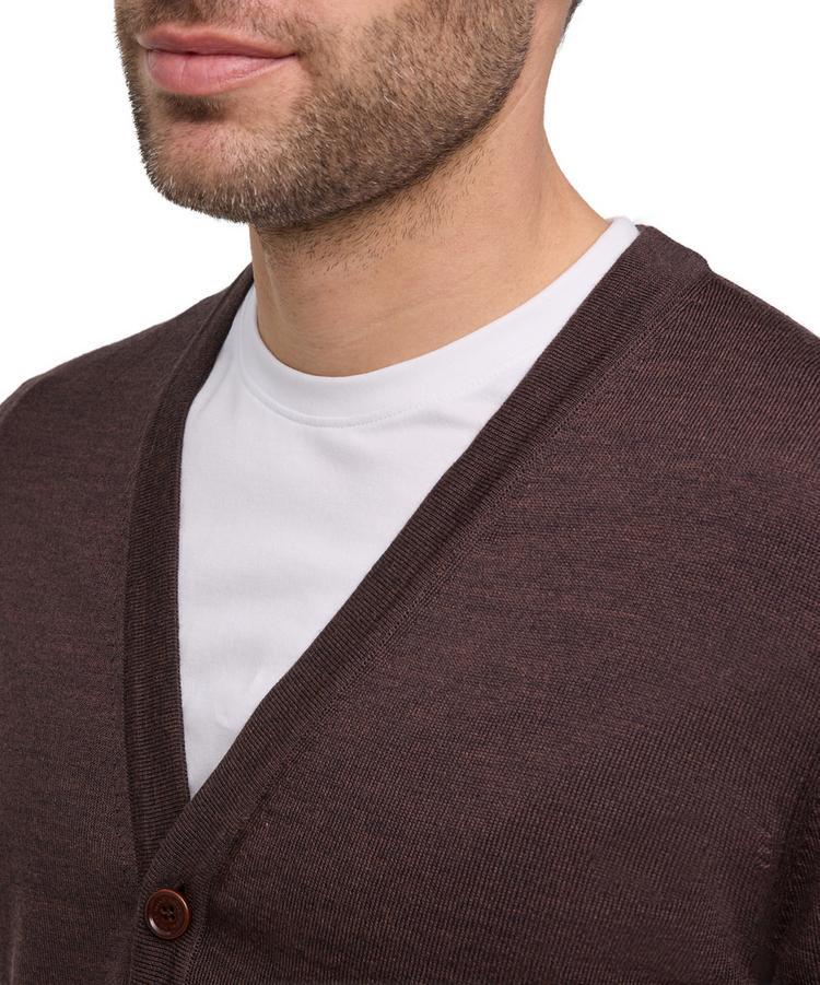 Falke Falke Merino X-Fine Cardigan Strickpullover Herren - dark brown (5450) - 2 | SportScheck