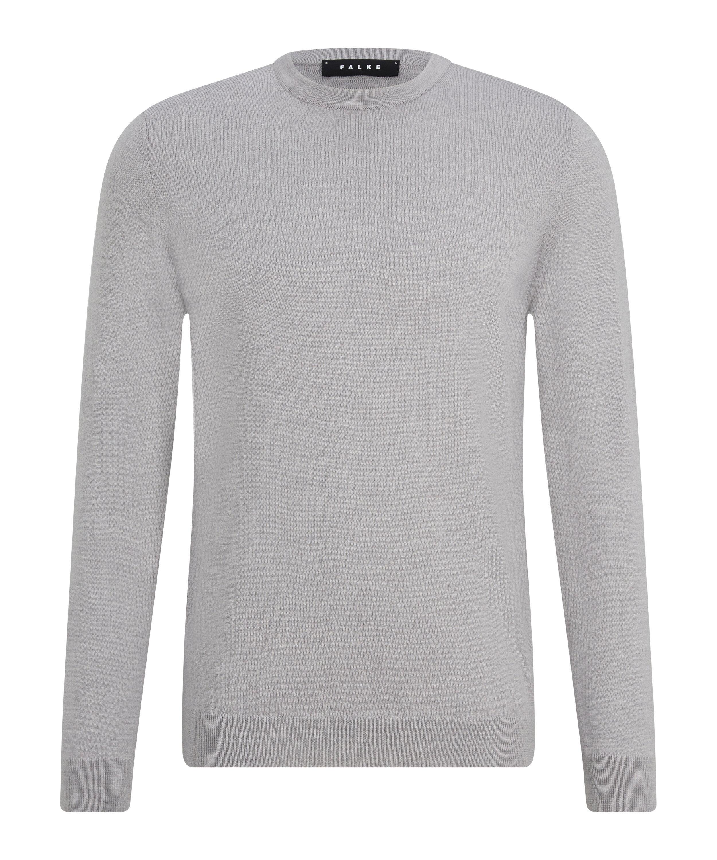 Falke Merino X-Fine Crew Neck Strickpullover Herren - light grey (3400)
