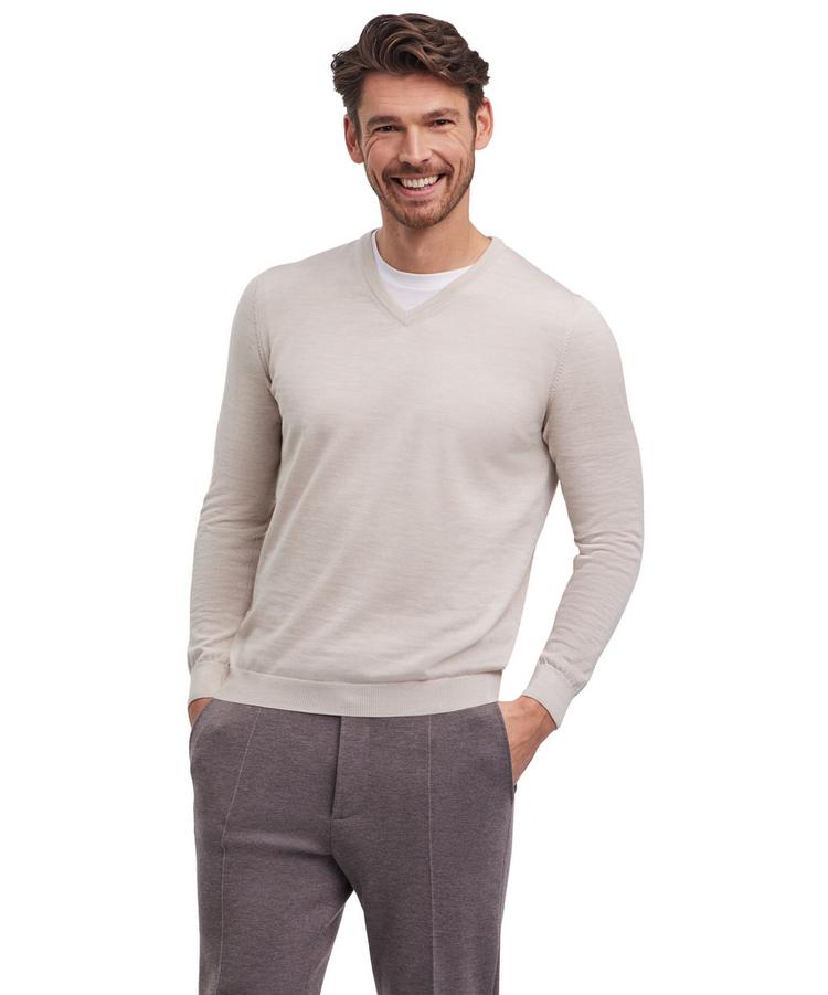 Falke Falke Merino X-Fine V-Neck Strickpullover Herren - beige mel. (4043) - 0 | SportScheck