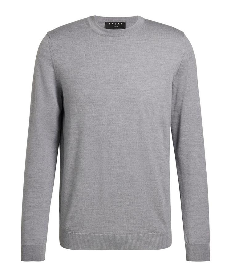 Falke Falke Merino X-Fine Crew Neck Strickpullover Herren - m.grey mel (3530) - 0 | SportScheck