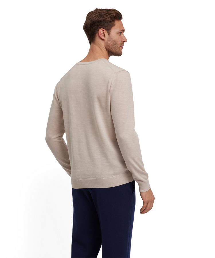 Falke Falke Merino X-Fine Crew Neck Strickpullover Herren - beige mel. (4043) - 0 | SportScheck
