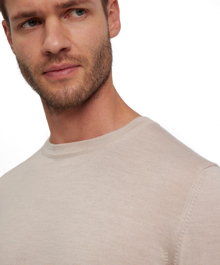 Falke Falke Merino X-Fine Crew Neck Strickpullover Herren - beige mel. (4043) - 2 | SportScheck