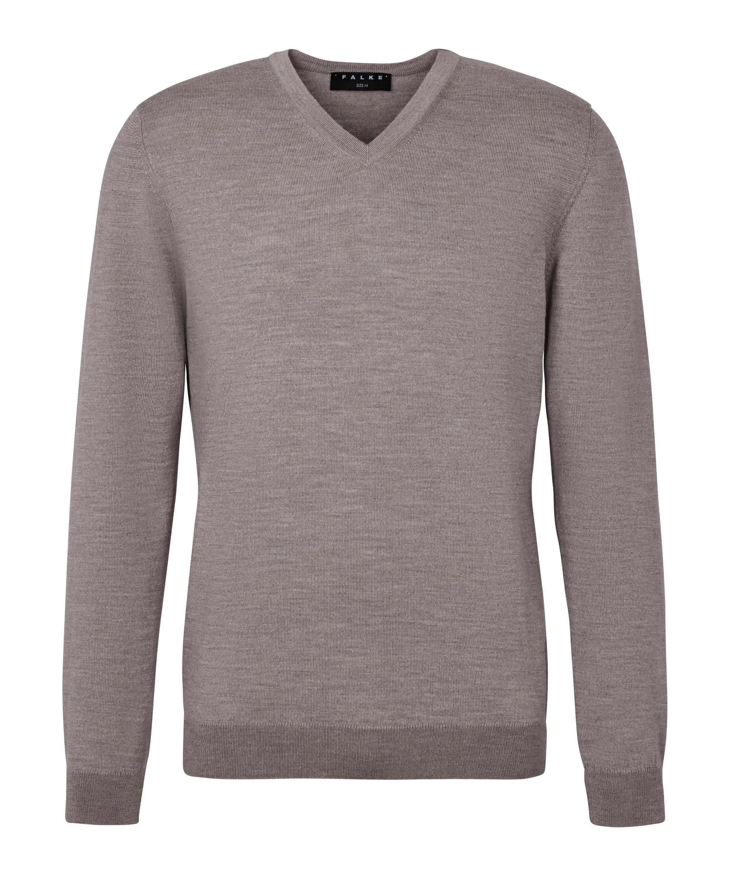 Falke Merino X-Fine V-Neck Strickpullover Herren - capino mel (4078)