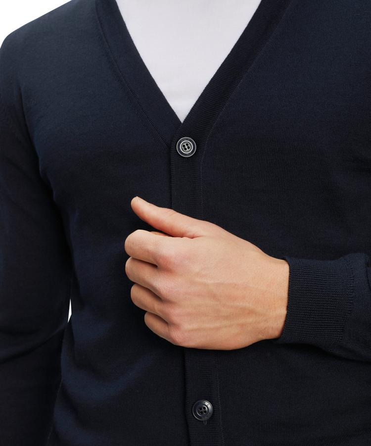 Falke Falke Merino X-Fine Cardigan Strickpullover Herren - night sky (6437) - 1 | SportScheck