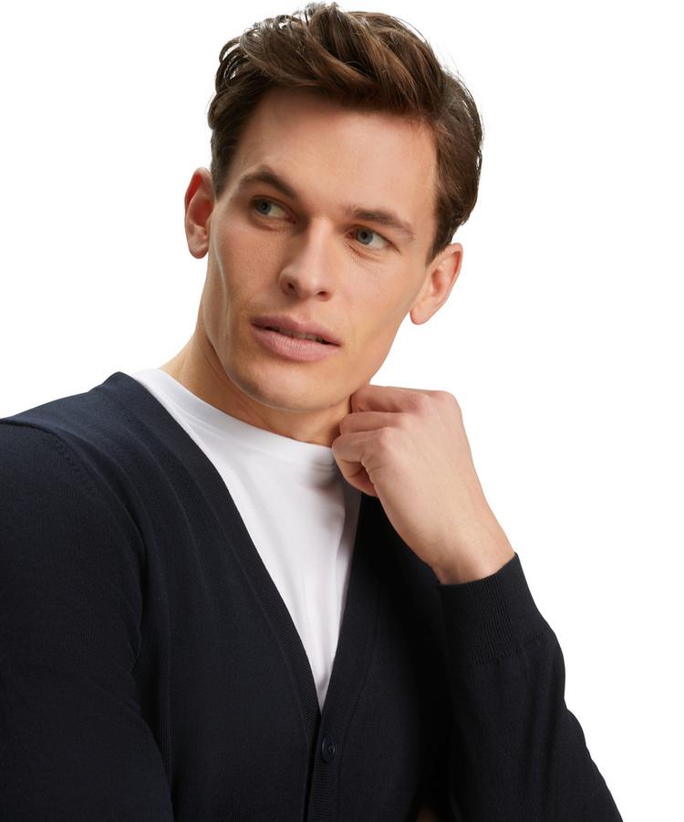 Falke Falke Merino X-Fine Cardigan Strickpullover Herren - night sky (6437) - 4 | SportScheck
