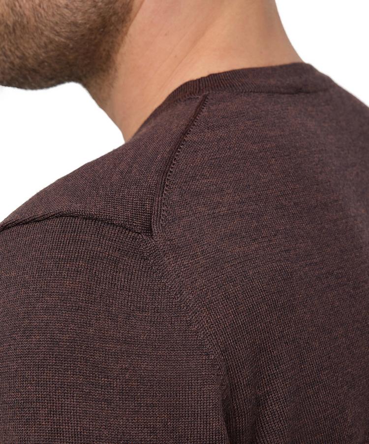 Falke Falke Merino X-Fine Crew Neck Strickpullover Herren - dark brown (5450) - 2 | SportScheck