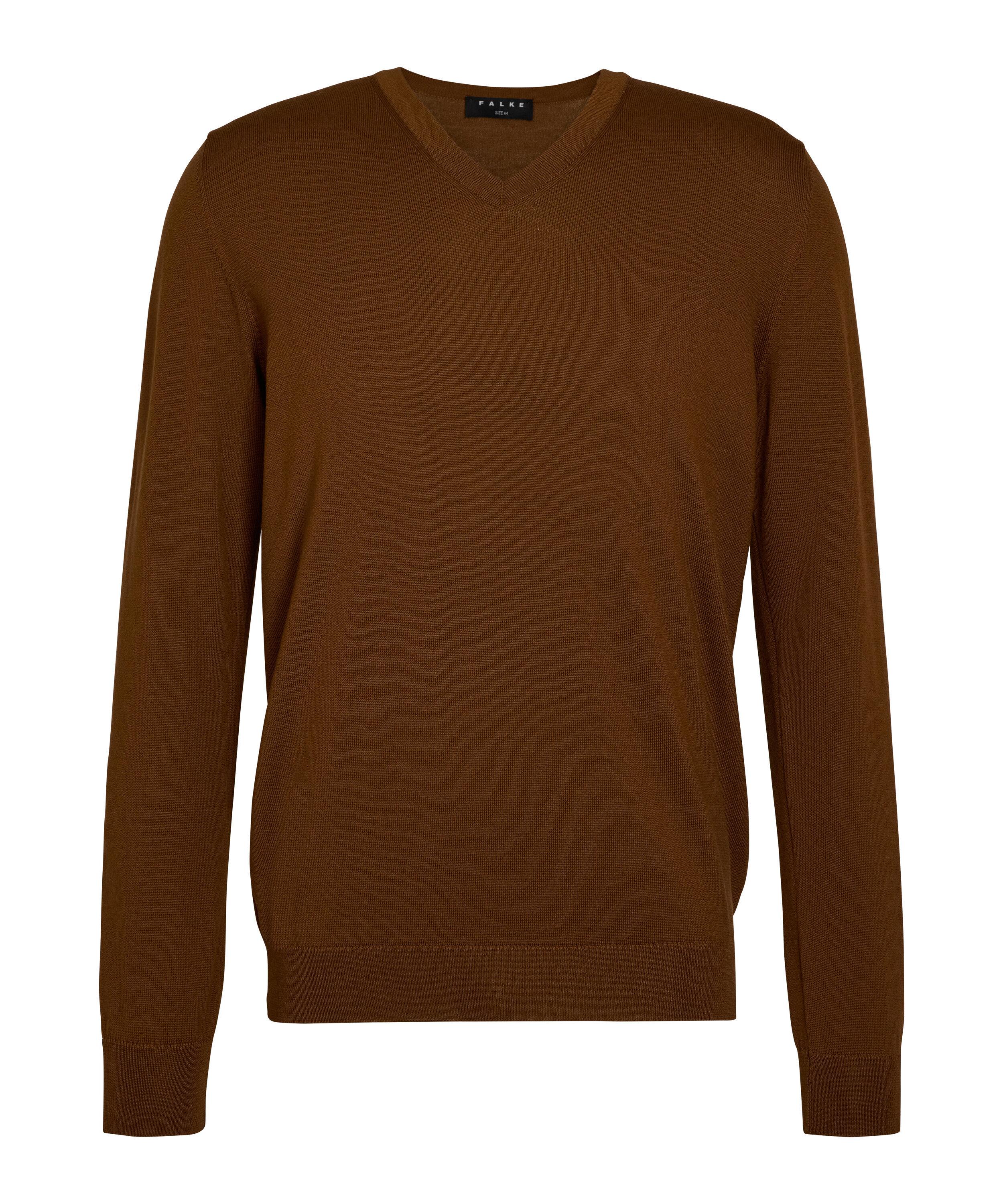 Falke Merino X-Fine V-Neck Strickpullover Herren - brown (5100)