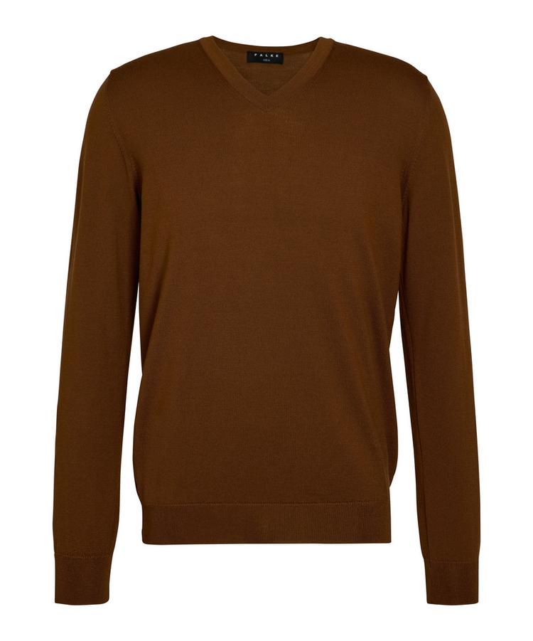 Falke Falke Merino X-Fine V-Neck Strickpullover Herren - brown (5100) - 0 | SportScheck