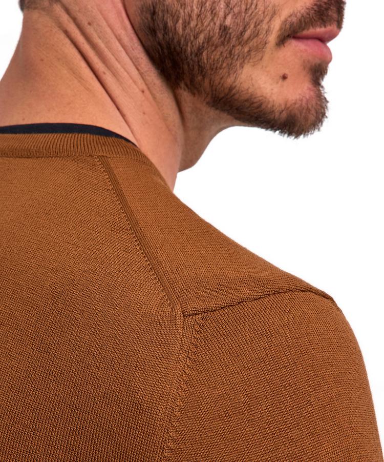 Falke Falke Merino X-Fine V-Neck Strickpullover Herren - brown (5100) - 3 | SportScheck