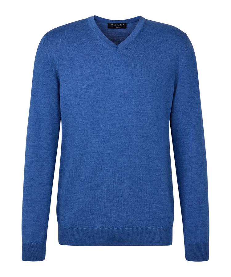 Falke Falke Merino X-Fine V-Neck Strickpullover Herren - nautic mel. (6079) - 0 | SportScheck