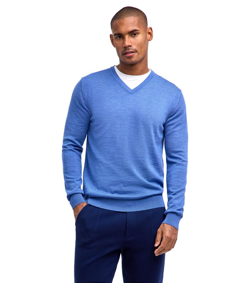 Falke Falke Merino X-Fine V-Neck Strickpullover Herren - nautic mel. (6079) - 0 | SportScheck