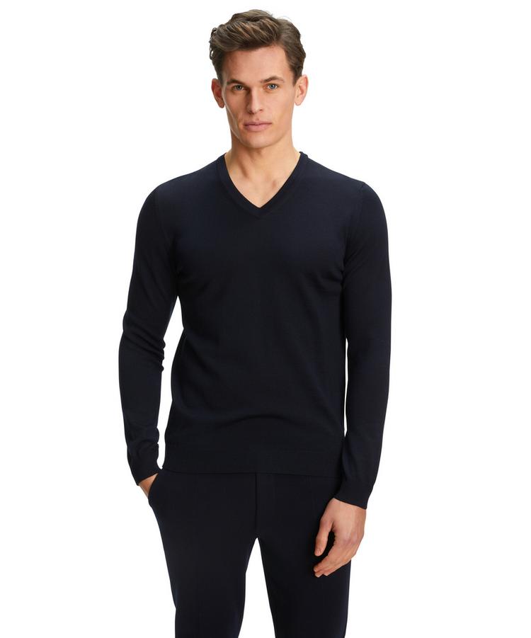 Falke Falke Merino X-Fine V-Neck Strickpullover Herren - night sky (6437) - 0 | SportScheck
