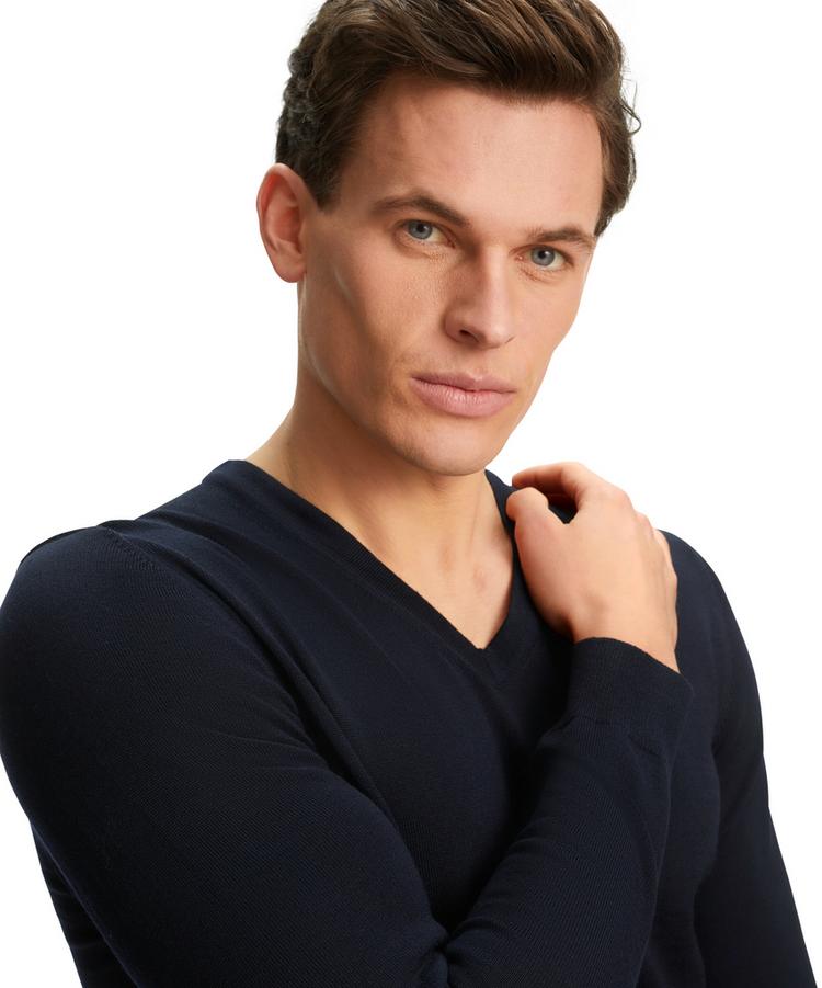 Falke Falke Merino X-Fine V-Neck Strickpullover Herren - night sky (6437) - 4 | SportScheck