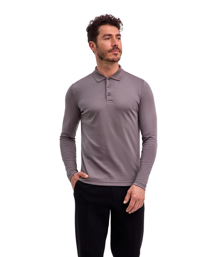 Falke Falke Pima Interlock Polo Poloshirt Herren - fume (3160) - 0 | SportScheck