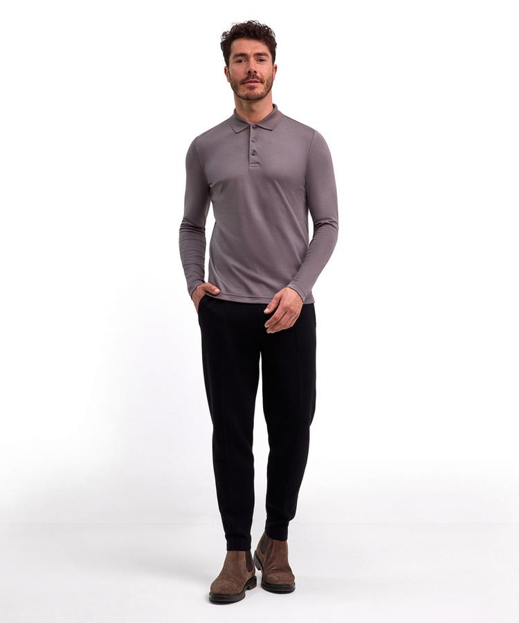 Falke Falke Pima Interlock Polo Poloshirt Herren - fume (3160) - 1 | SportScheck
