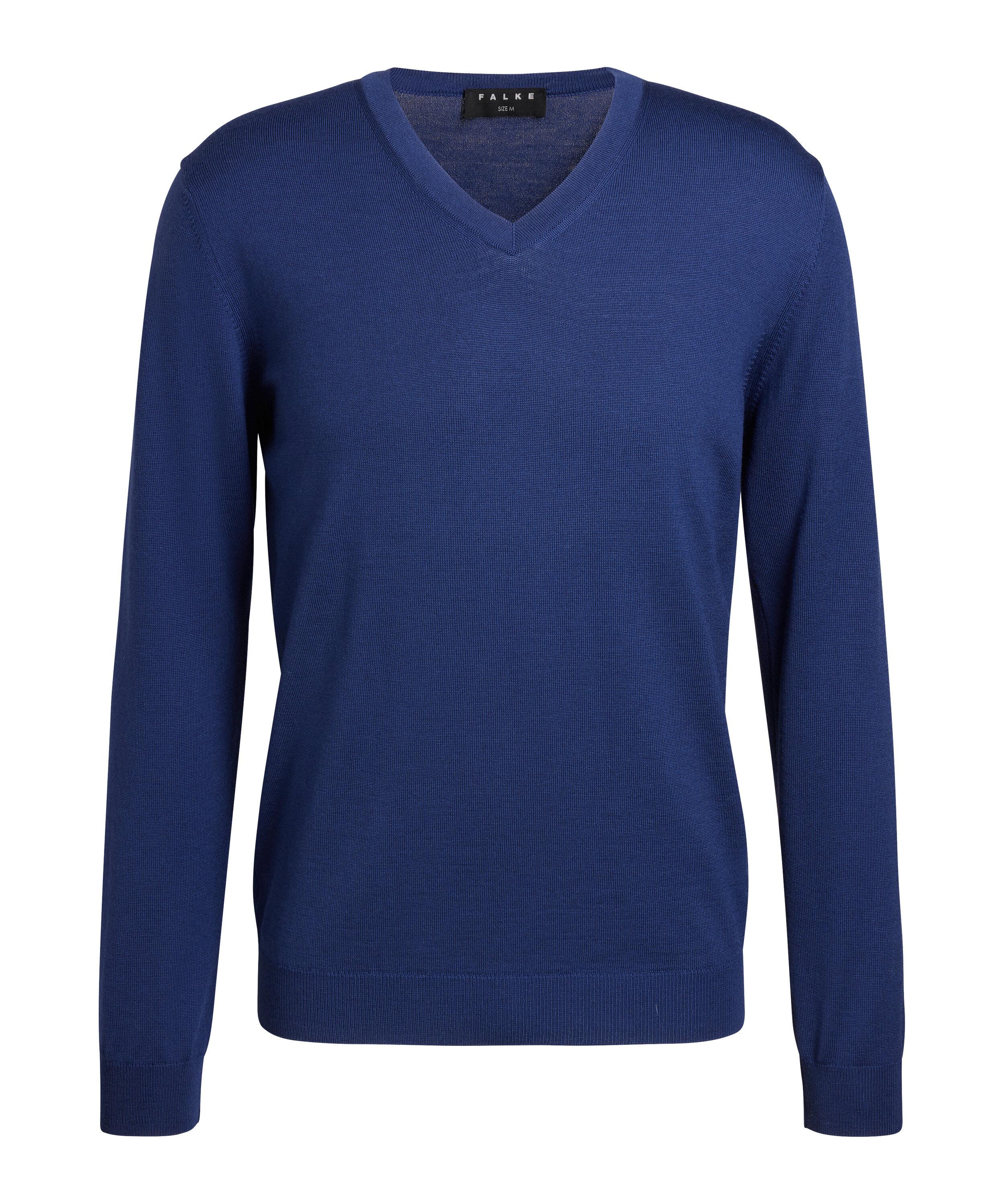 Falke Merino X-Fine V-Neck Strickpullover Herren - night blue (6578)