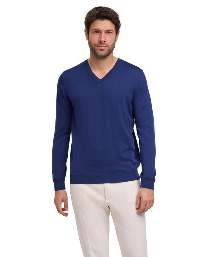 Falke Falke Merino X-Fine V-Neck Strickpullover Herren - night blue (6578) - 0 | SportScheck