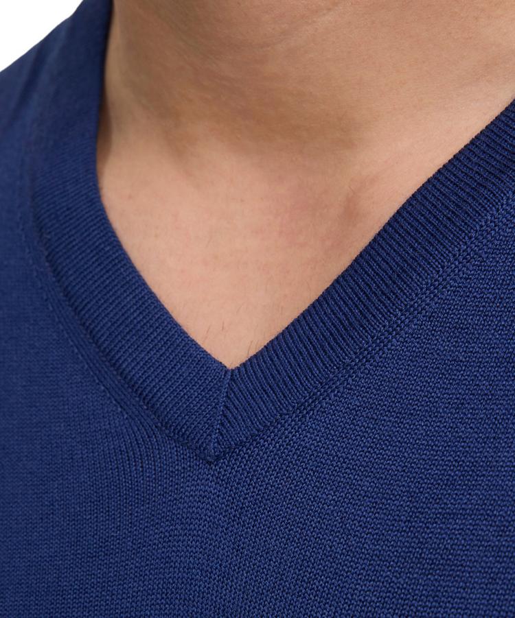 Falke Falke Merino X-Fine V-Neck Strickpullover Herren - night blue (6578) - 2 | SportScheck