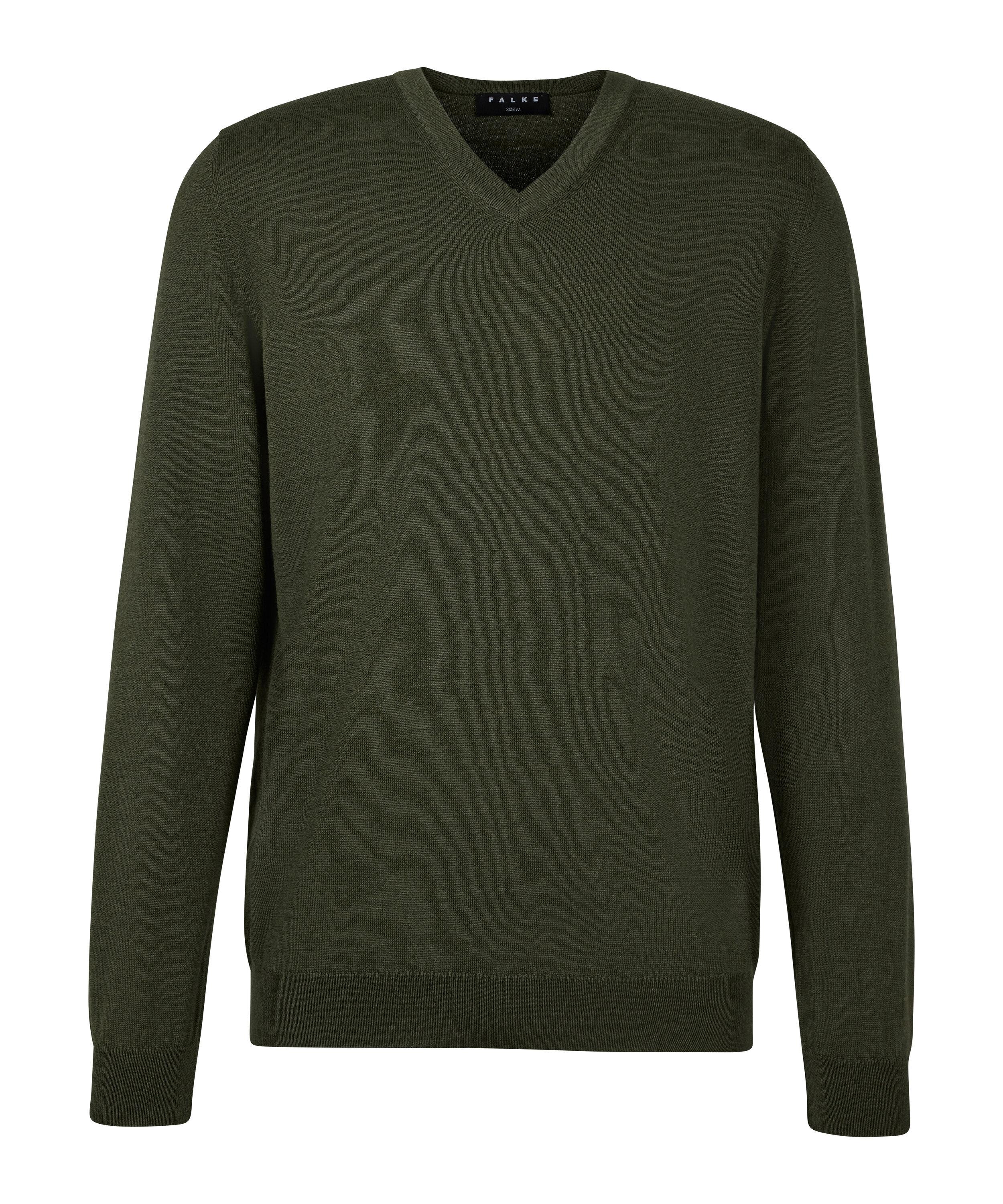 Falke Merino X-Fine V-Neck Strickpullover Herren - kale (7118)