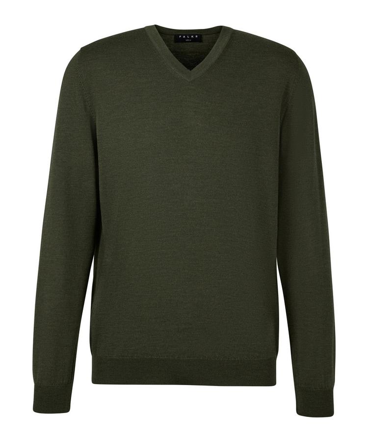 Falke Falke Merino X-Fine V-Neck Strickpullover Herren - kale (7118) - 0 | SportScheck