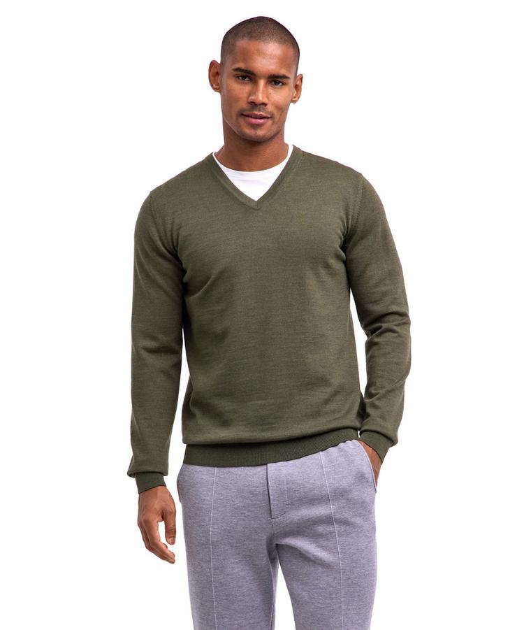 Falke Falke Merino X-Fine V-Neck Strickpullover Herren - kale (7118) - 0 | SportScheck