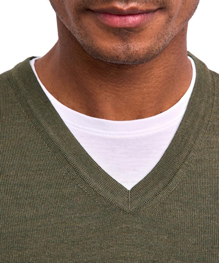 Falke Falke Merino X-Fine V-Neck Strickpullover Herren - kale (7118) - 2 | SportScheck