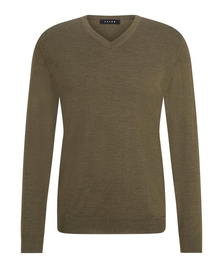 Falke Falke Merino X-Fine V-Neck Strickpullover Herren - wood mel. (7358) - 0 | SportScheck