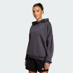 Rückansicht von adidas 3-Streifen Studio Hoodie Hoodie Damen Aurora Onix