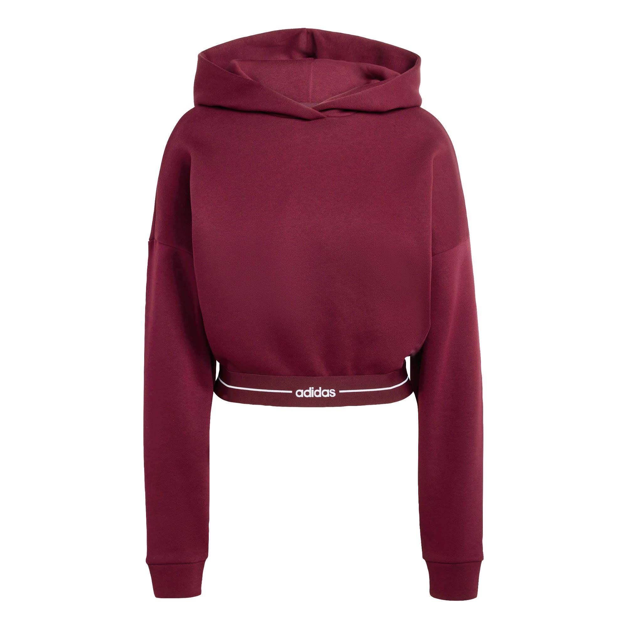 adidas Hyperglam Cropped Hoodie Hoodie Damen - Maroon