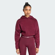 Rückansicht von adidas Hyperglam Cropped Hoodie Hoodie Damen Maroon