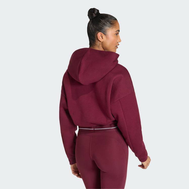 adidas adidas Hyperglam Cropped Hoodie Hoodie Damen - Maroon - 1 | SportScheck
