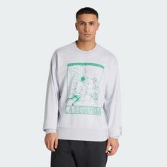 Rückansicht von adidas Real Madrid Heritage Sweatshirt Sweatshirt Herren Light Grey Heather