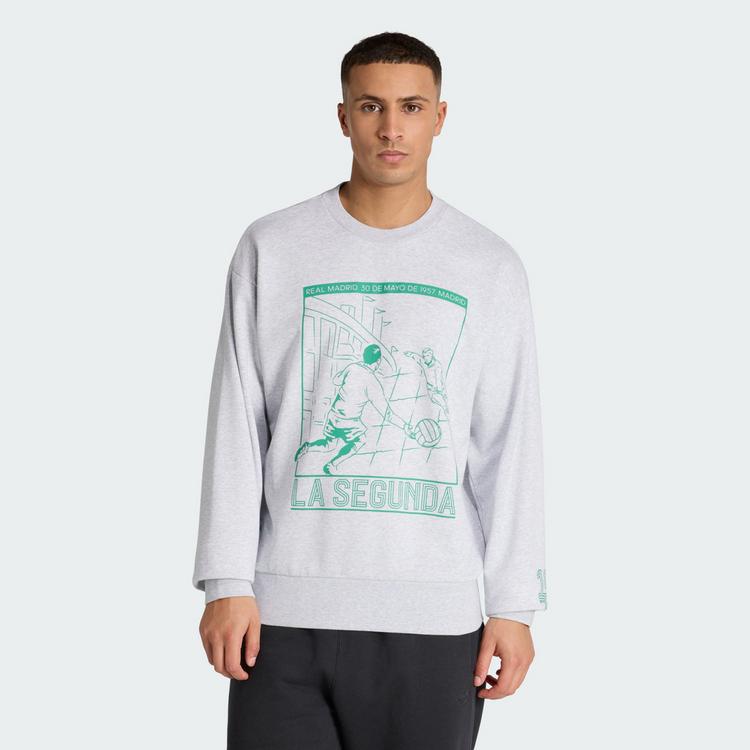 adidas adidas Real Madrid Heritage Sweatshirt Sweatshirt Herren - Light Grey Heather - 0 | SportScheck